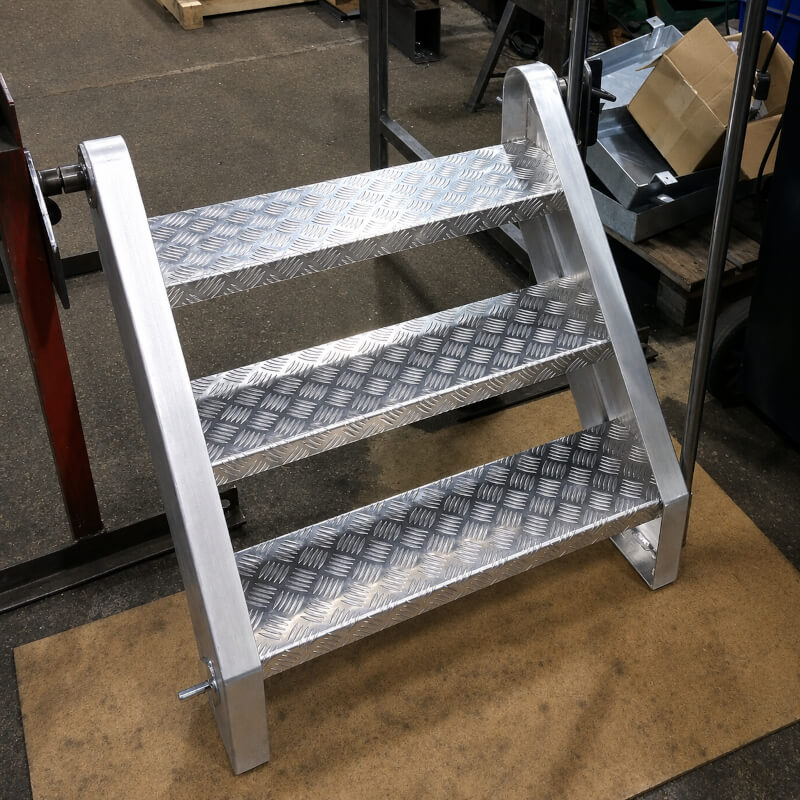 Bespoke fabricated aluminium steps