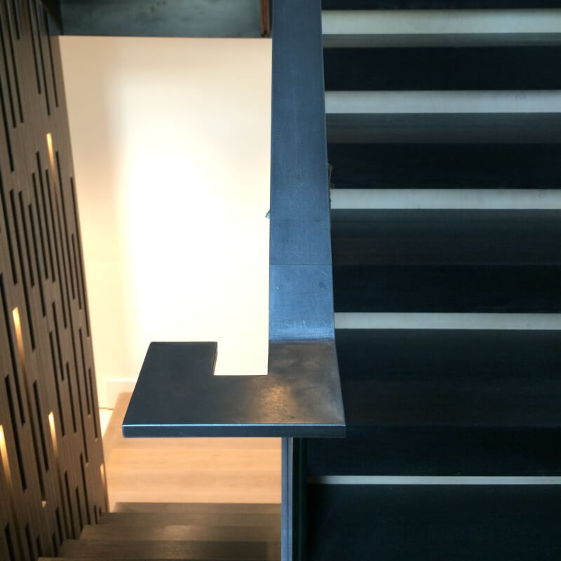 Blackened and waxed mild steel