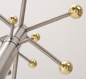 Stainless steel and brass hatstand