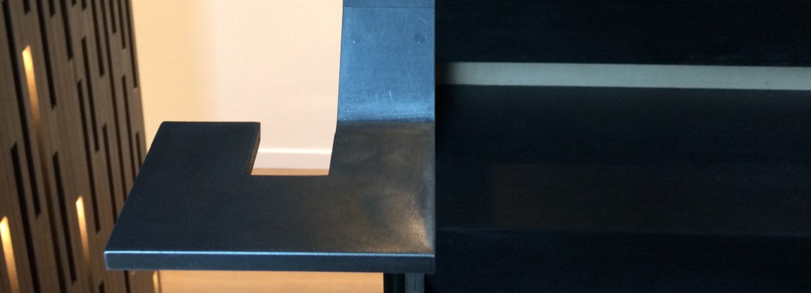 Blackened mild steel handrail