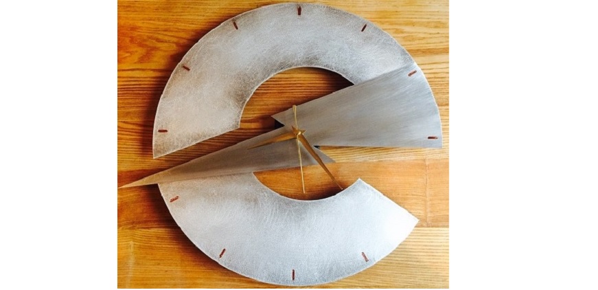 Aluminium clock, designed by PMF